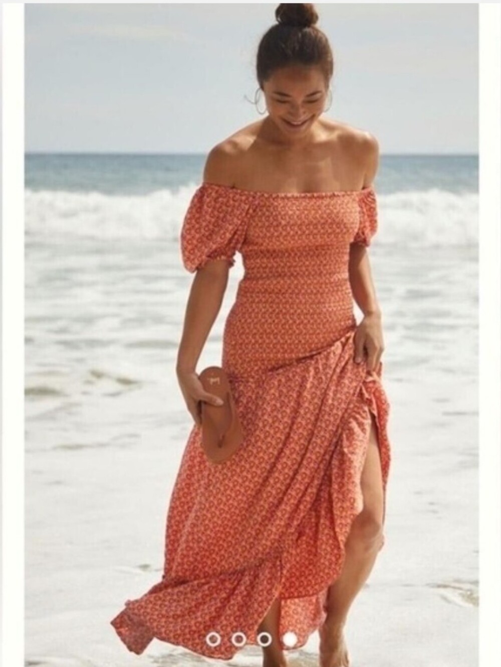L*Space Revolve Simone Smocked Maxi Dress New Small